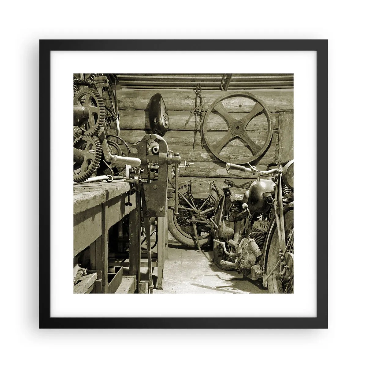 Póster en marco negro - En el trastero del abuelo - 40x40 cm