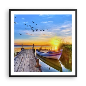 Póster en marco negro - Adiós, hasta mañana - 60x60 cm