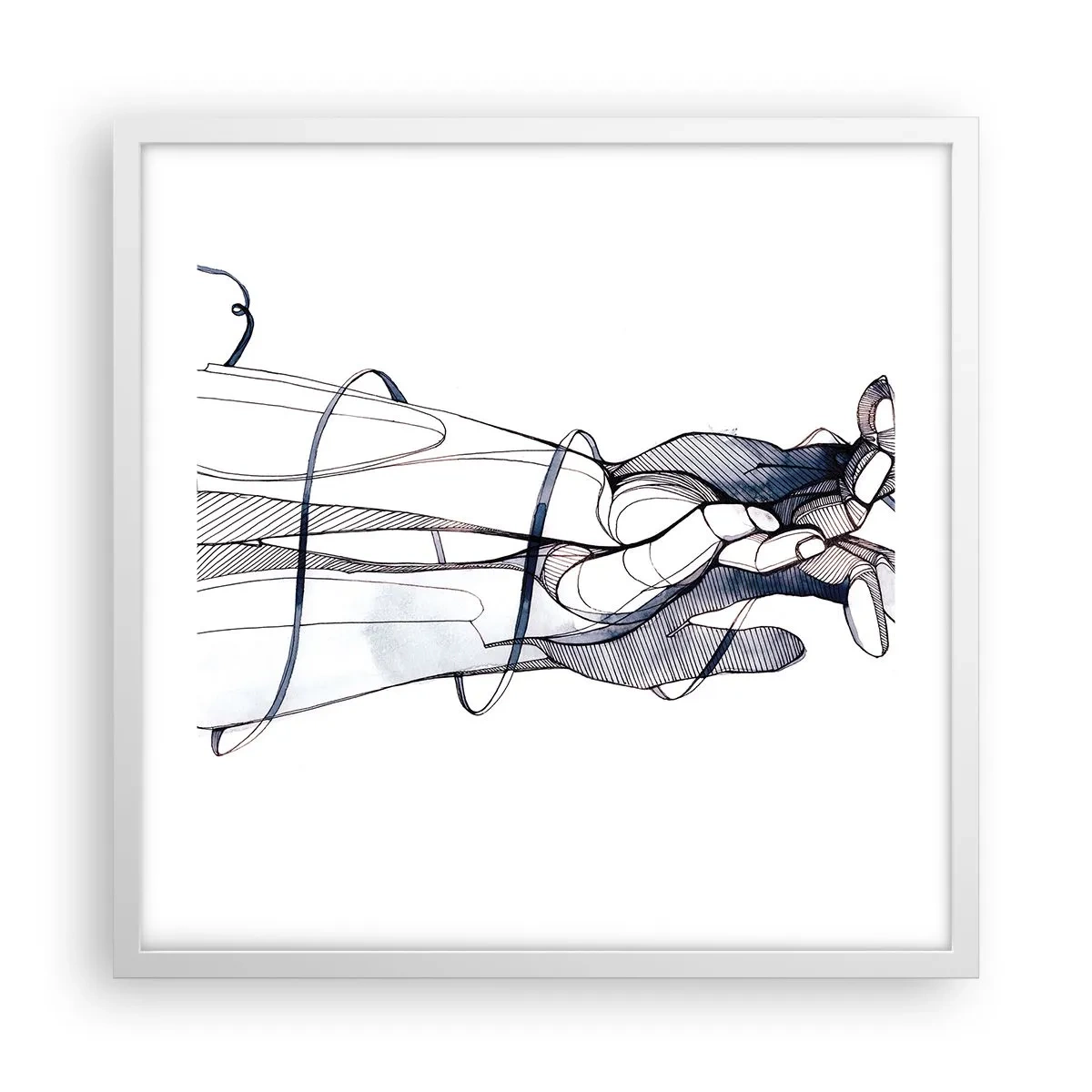 Póster en marco blanco - Un estudio sobre el contacto - 50x50 cm