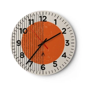 Reloj de pared - Reloj de vidrio - Siempre el sol - 30x30 cm