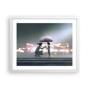 Póster en marco blanco - Y todo está bien - 50x40 cm