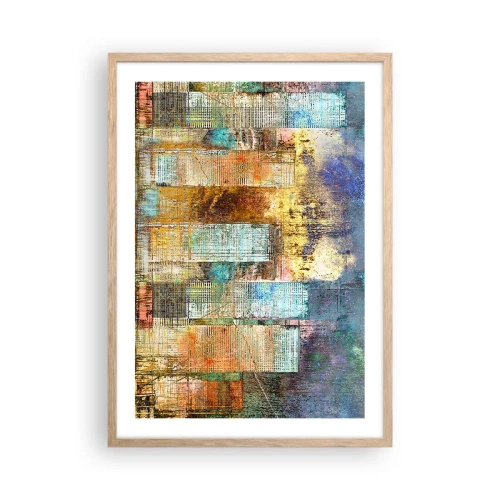 Póster en marco roble claro - Metrópolis soleada - 50x70 cm