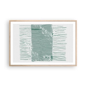 Póster en marco roble claro - Abstracción marina - 91x61 cm
