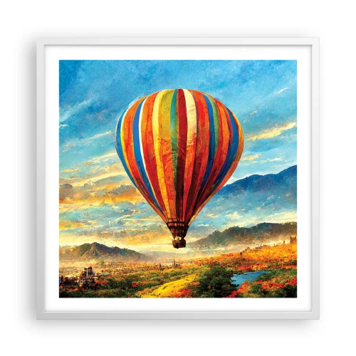 Póster en marco blanco - En silencio se ve el horizonte - 60x60 cm