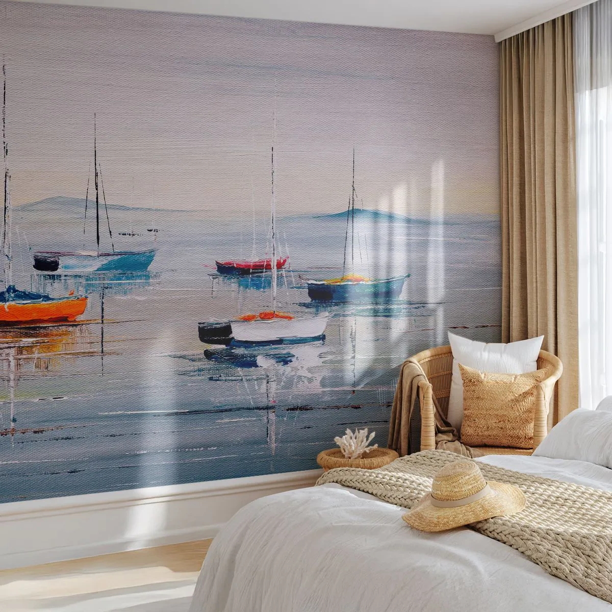 Fotomural Premium Sand - Un más que merecido descanso - Náutico, Veleros, Playa - 100x70 cm