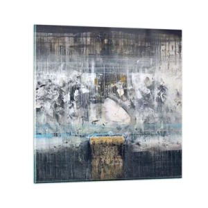 Cuadro sobre vidrio - Impresiones sobre Vidrio - Hielo abstracto - 40x40 cm