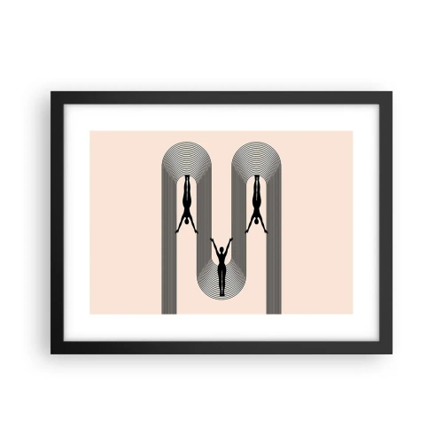 Póster en marco negro - Al revés, o no - 40x30 cm