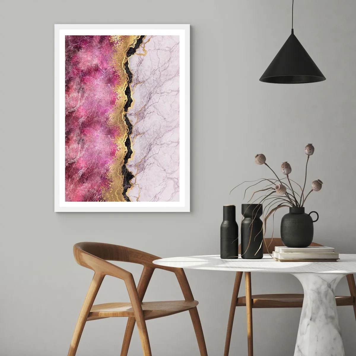 Póster en marco blanco - En la frontera - 50x70 cm