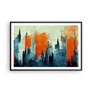 Póster en marco negro - Paisaje moderno - 91x61 cm