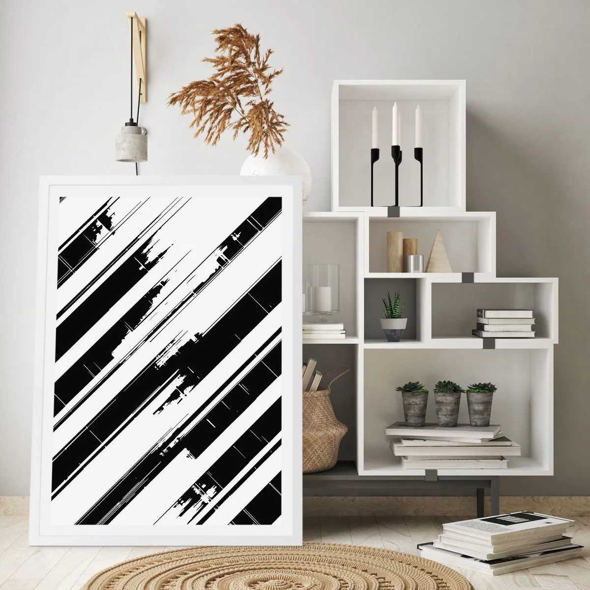 Póster en marco blanco - Composición intensa y dinámica - 40x50 cm