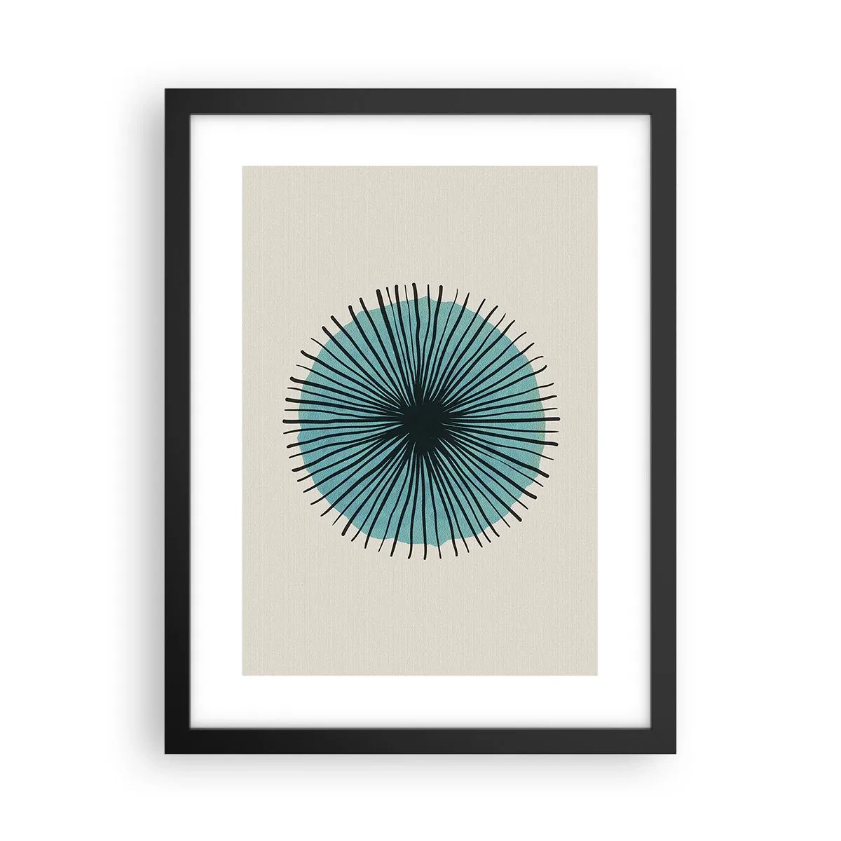 Póster en marco negro - Radiante en azul - 30x40 cm