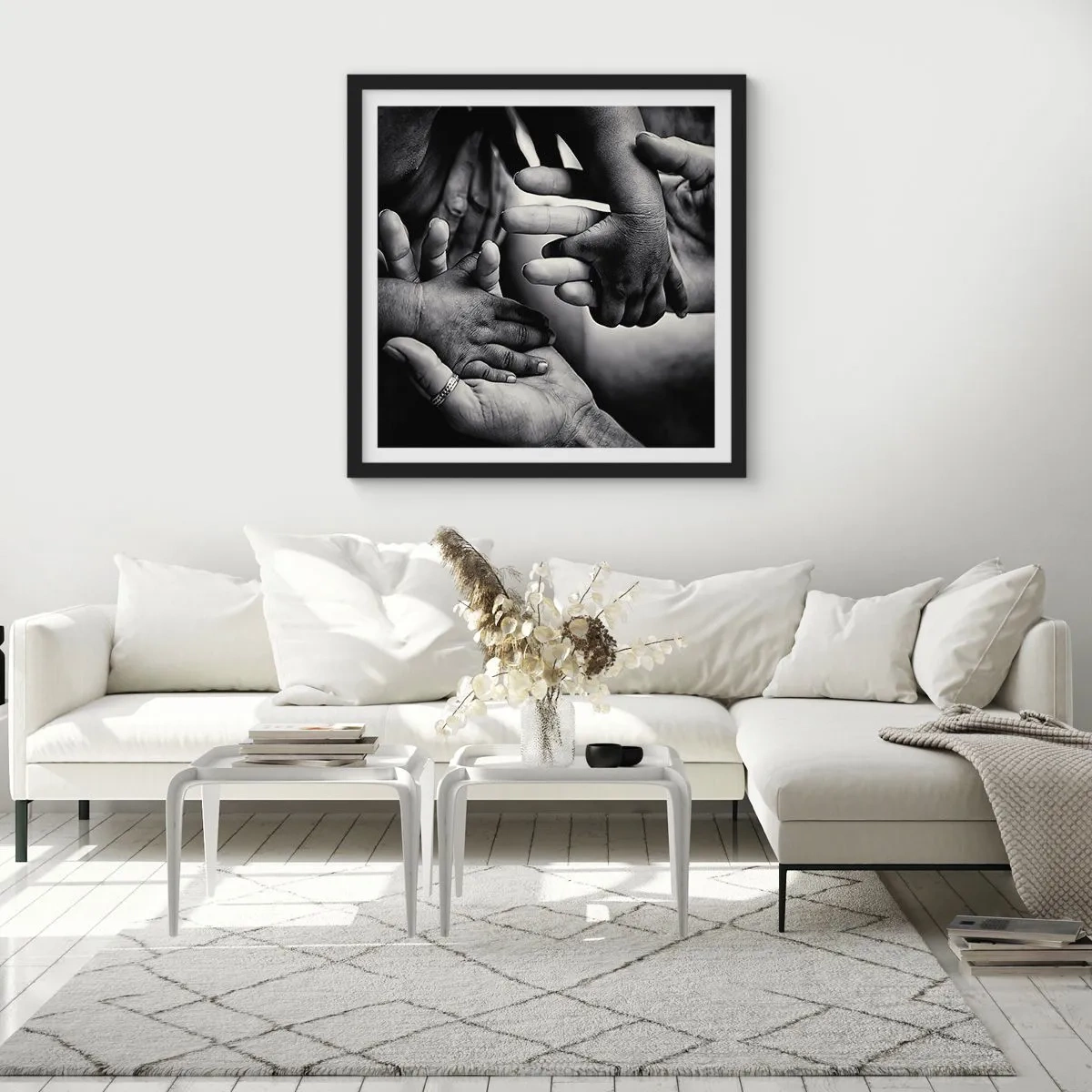 Póster en marco negro - Ser humano - 60x60 cm