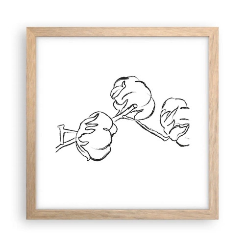 Póster en marco roble claro - Plumón de algodón - 30x30 cm