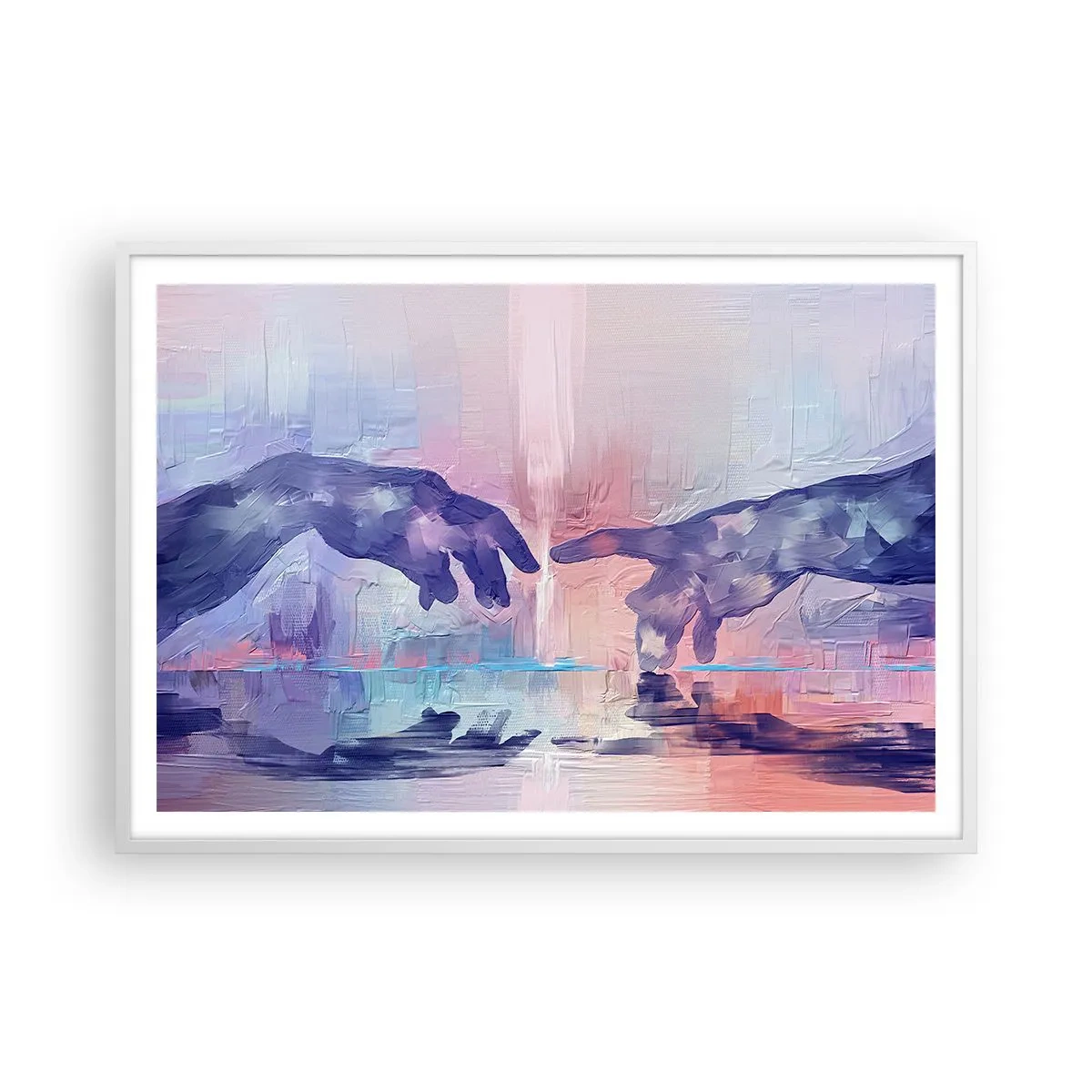 Póster en marco blanco - Chispa divina de vida - 100x70 cm