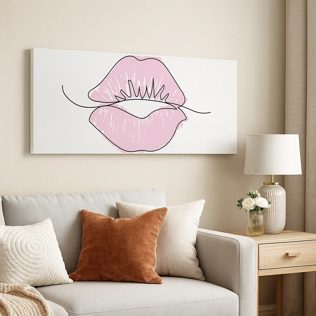 Cuadro sobre lienzo - Impresión de Imagen - ¿Listo para un beso? - 30x30 cm