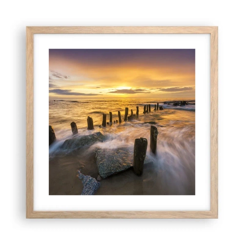 Póster en marco roble claro - La cruda belleza del Báltico - 40x40 cm
