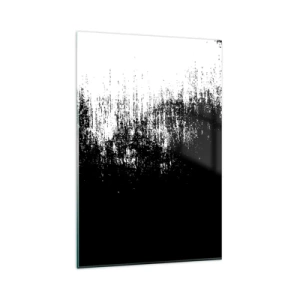 Cuadro sobre vidrio - Impresiones sobre Vidrio - Abstracción minimalista en blanco y negro - 80x120cm - Y el ganador es... - Decoración de pared moderna para salón y dormitorio ARTTOR