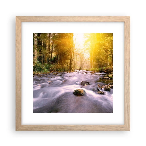 Póster en marco roble claro - Malaquita en un marco de plata y oro - 30x30 cm