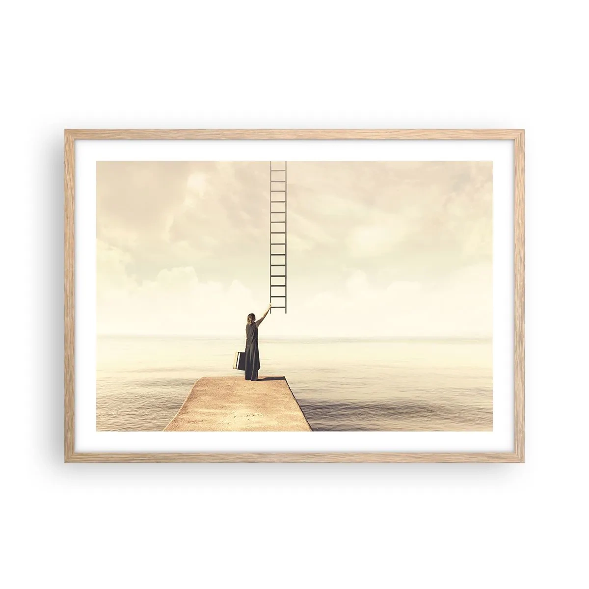 Póster en marco roble claro - Un viaje mágico - 70x50 cm