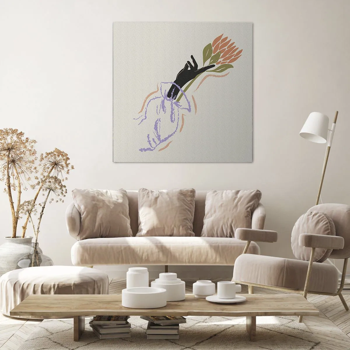 Cuadro sobre lienzo - Impresión de Imagen - Un toque fraternal - 60x60 cm