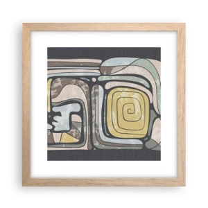 Póster en marco roble claro - Abstracción con espíritu precolombino - 30x30 cm