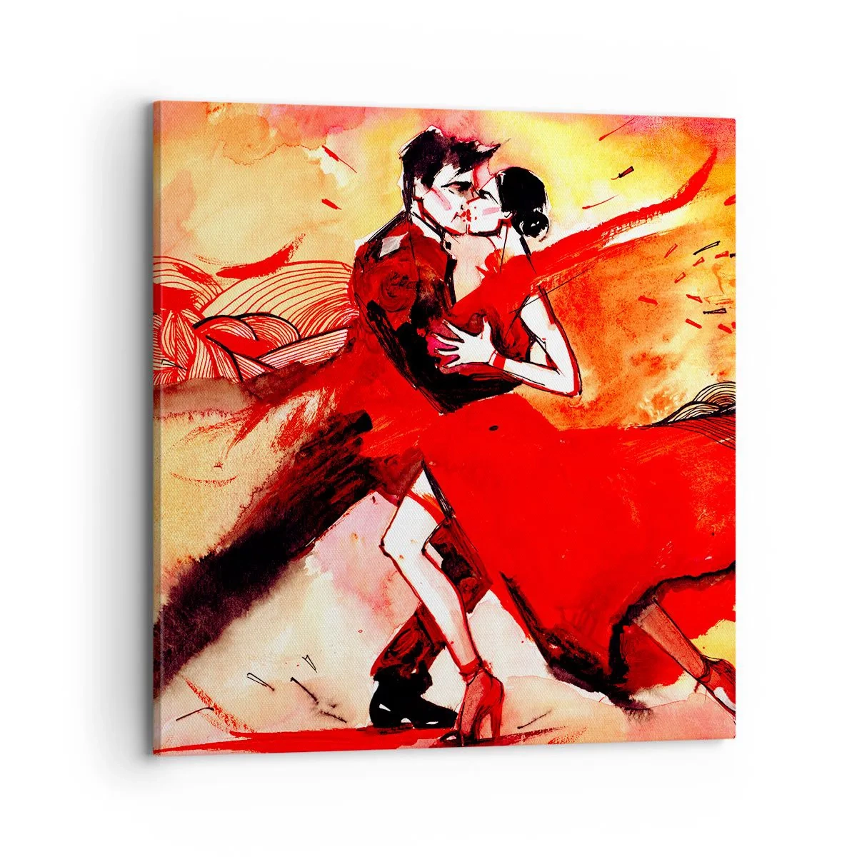 Cuadro sobre lienzo - Impresión de Imagen - Ritmo púrpura de la pasión - 70x70 cm