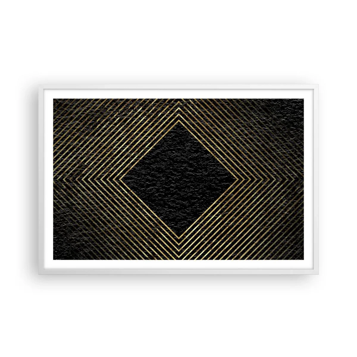 Póster en marco blanco - Geometría al estilo glamour - 91x61 cm