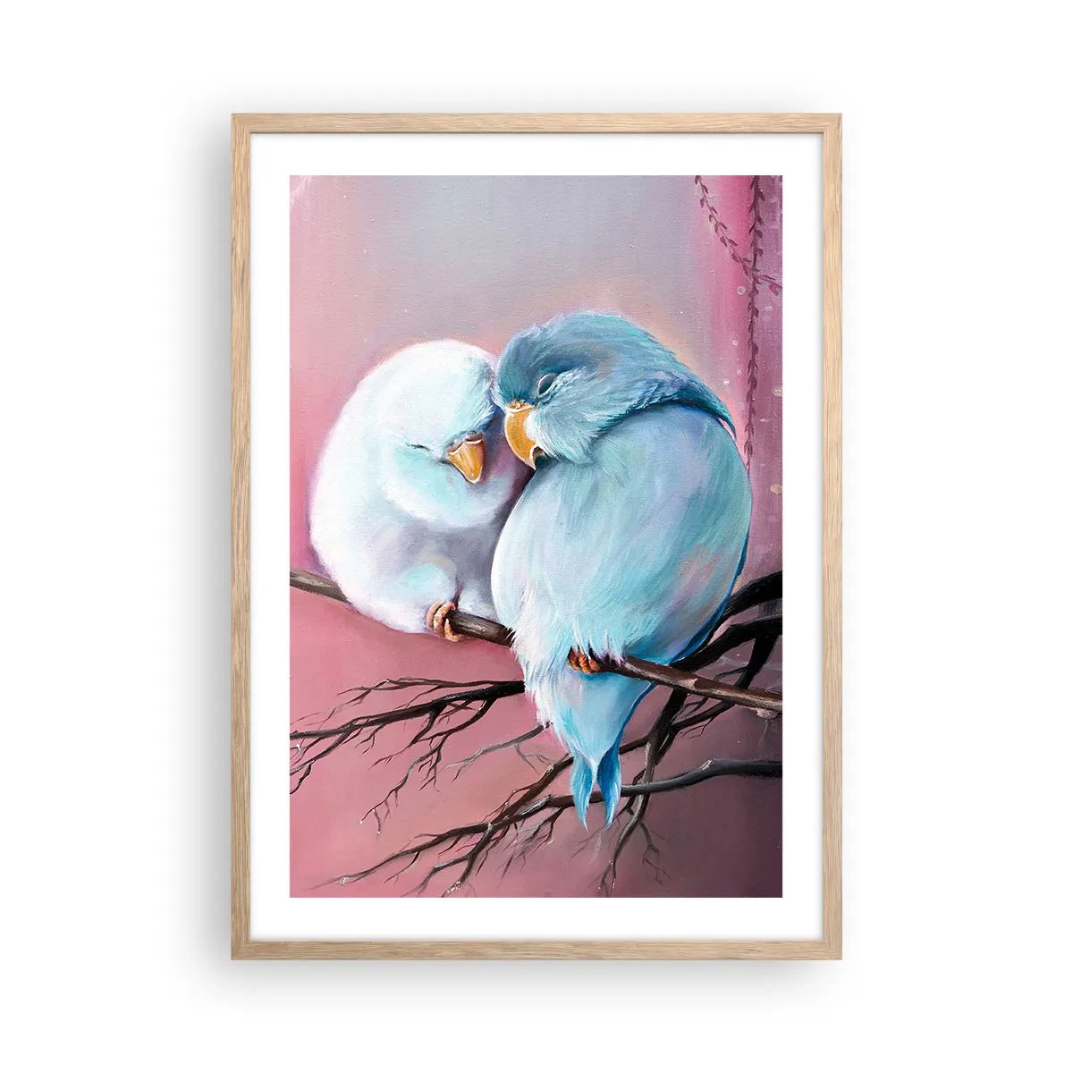 Póster en marco roble claro - Qué añadir aquí... - 50x70 cm