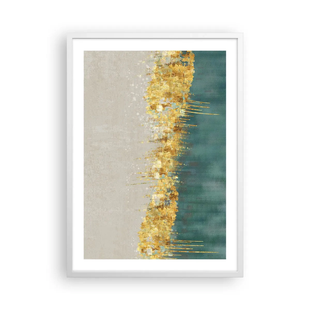 Póster en marco blanco - La frontera dorada - 50x70 cm