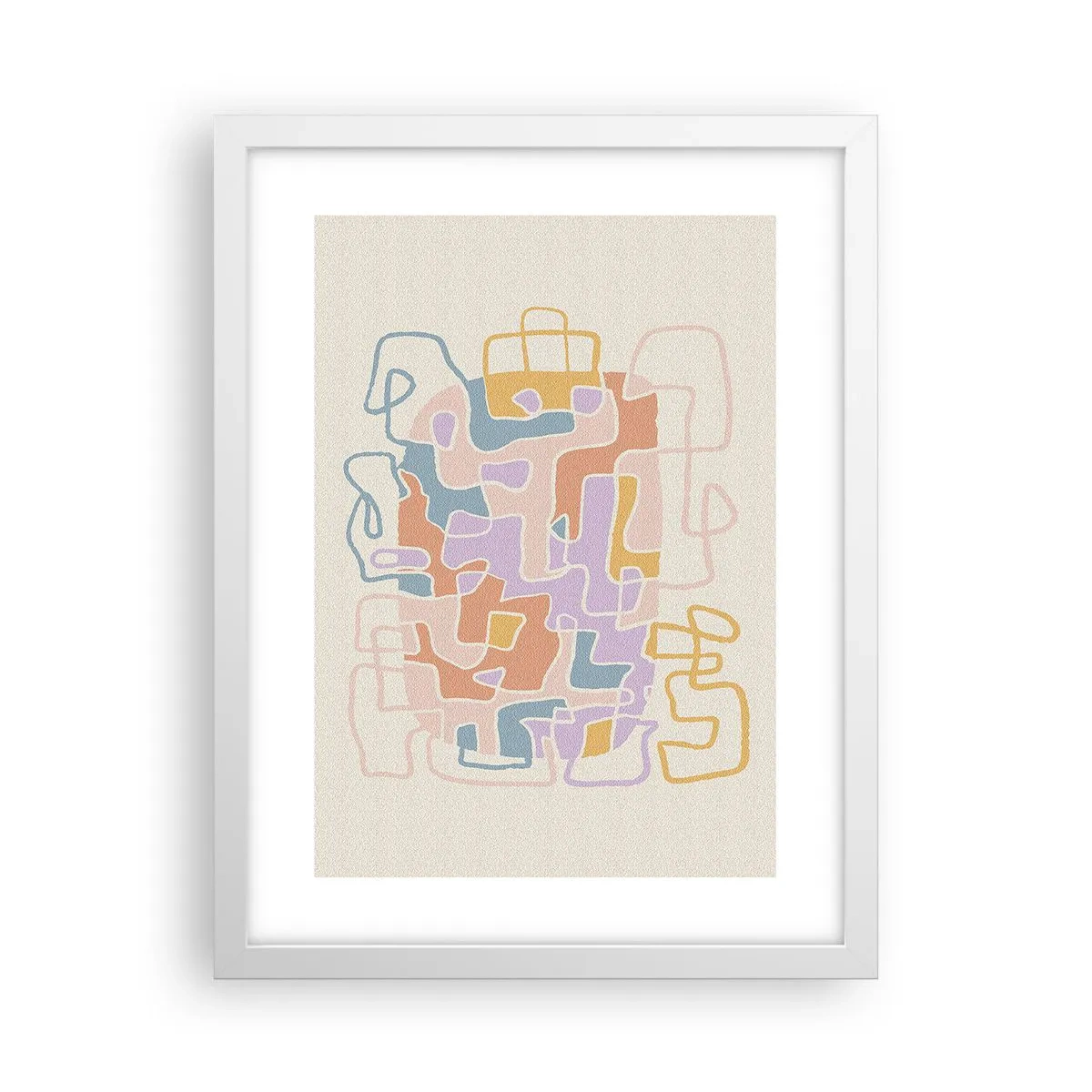 Póster en marco blanco - Laberinto - una alegre aventura - 30x40 cm