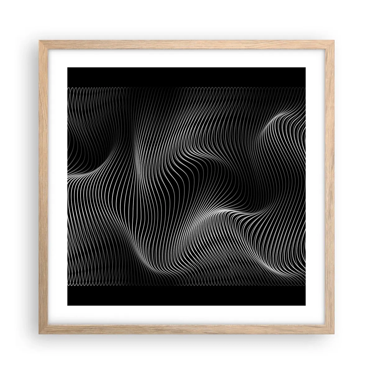 Póster en marco roble claro - La danza de la luz en el espacio - 50x50 cm