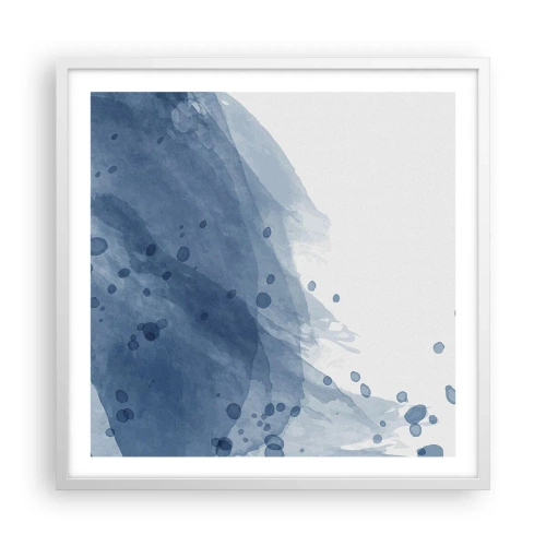 Póster en marco blanco - Tul azul - 60x60 cm