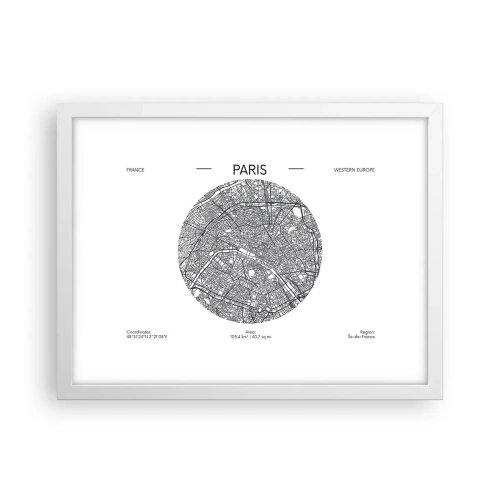 Póster en marco blanco - Anatomía de París - 40x30 cm