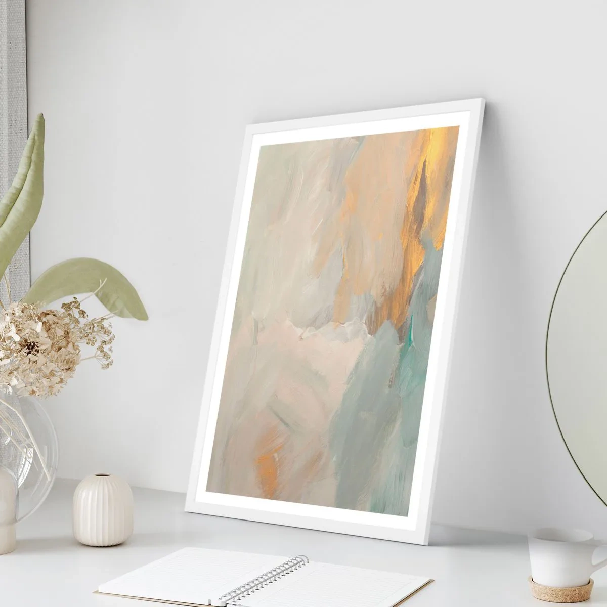 Póster en marco blanco - Abstracción - una tierra de dulzura - 61x91 cm