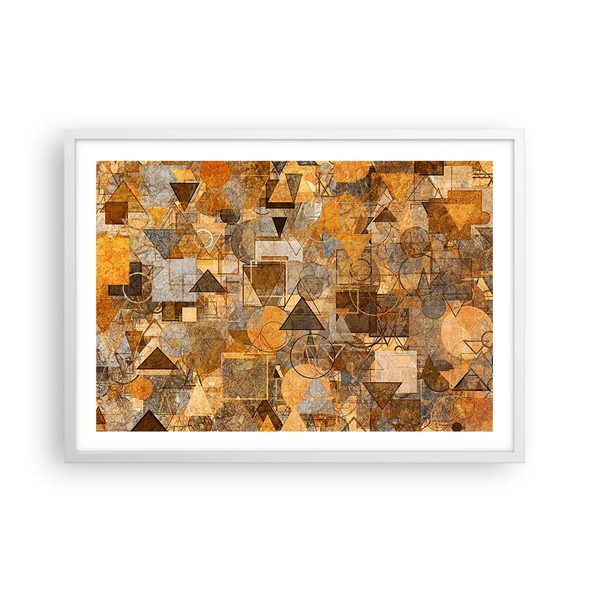 Póster en marco blanco - El mundo en formas - 70x50 cm