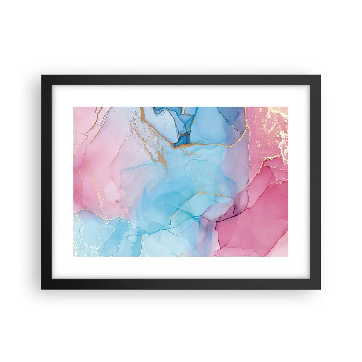Póster en marco negro - Reuniones y encuentros de colores - 40x30 cm