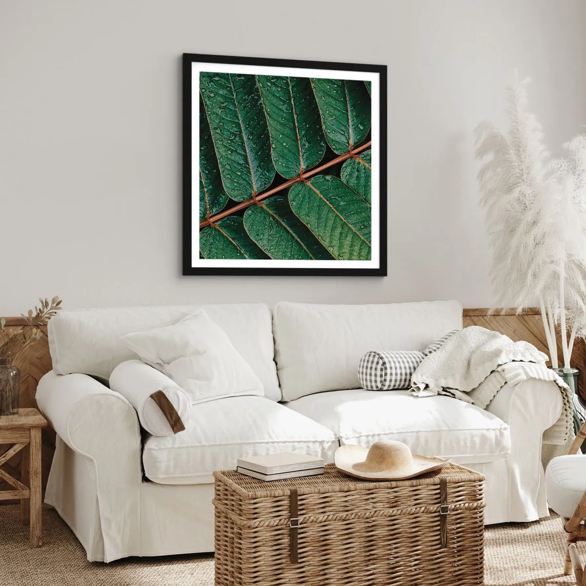 Póster en marco negro - En un ritmo verde - 30x30 cm