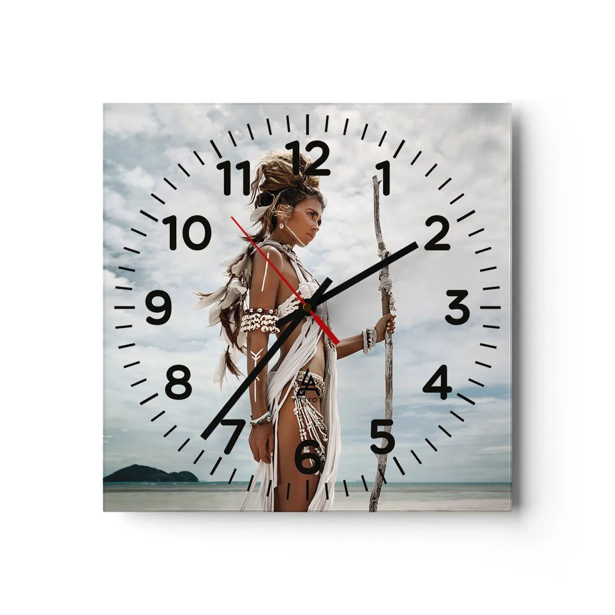 Reloj de pared - Reloj de vidrio - Reina de los trópicos - 30x30 cm
