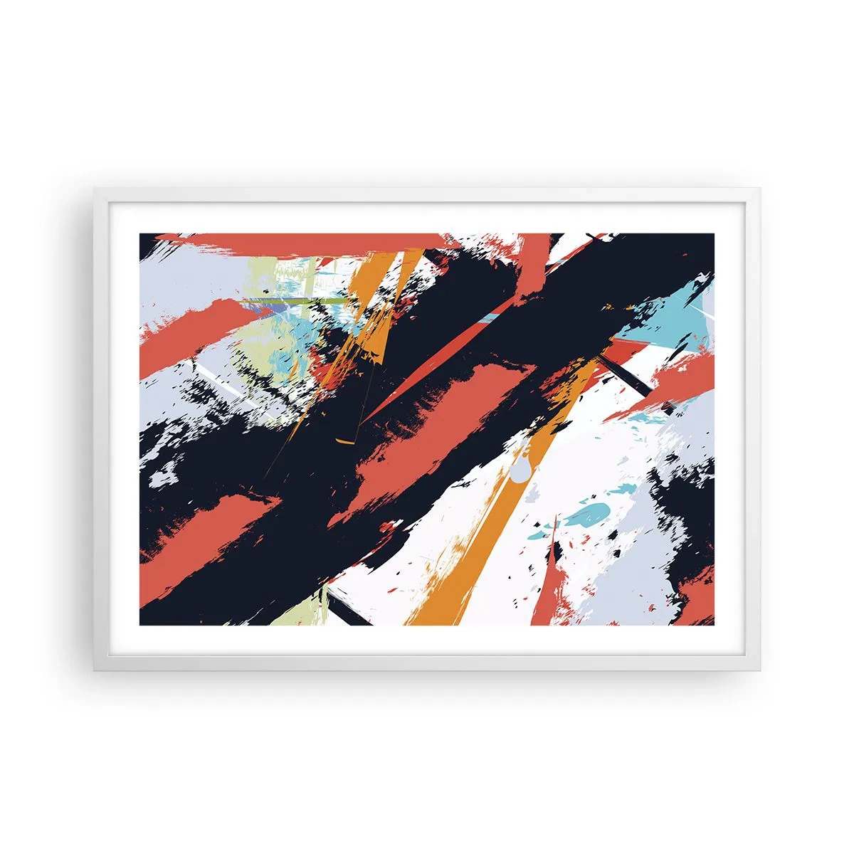 Póster en marco blanco - Composición dinámica - 70x50 cm