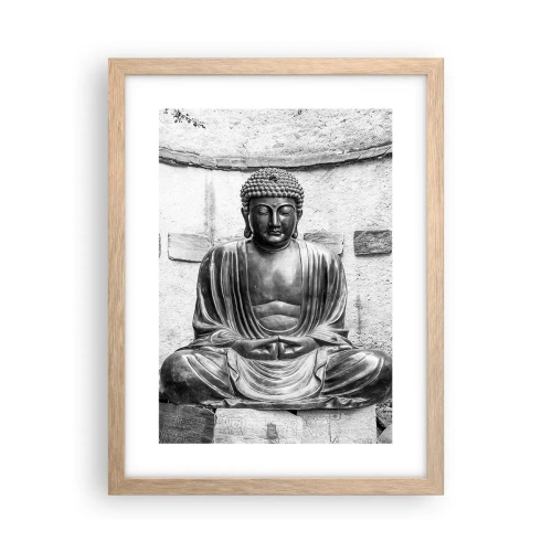Póster en marco roble claro - En la fuente de la paz - 30x40 cm