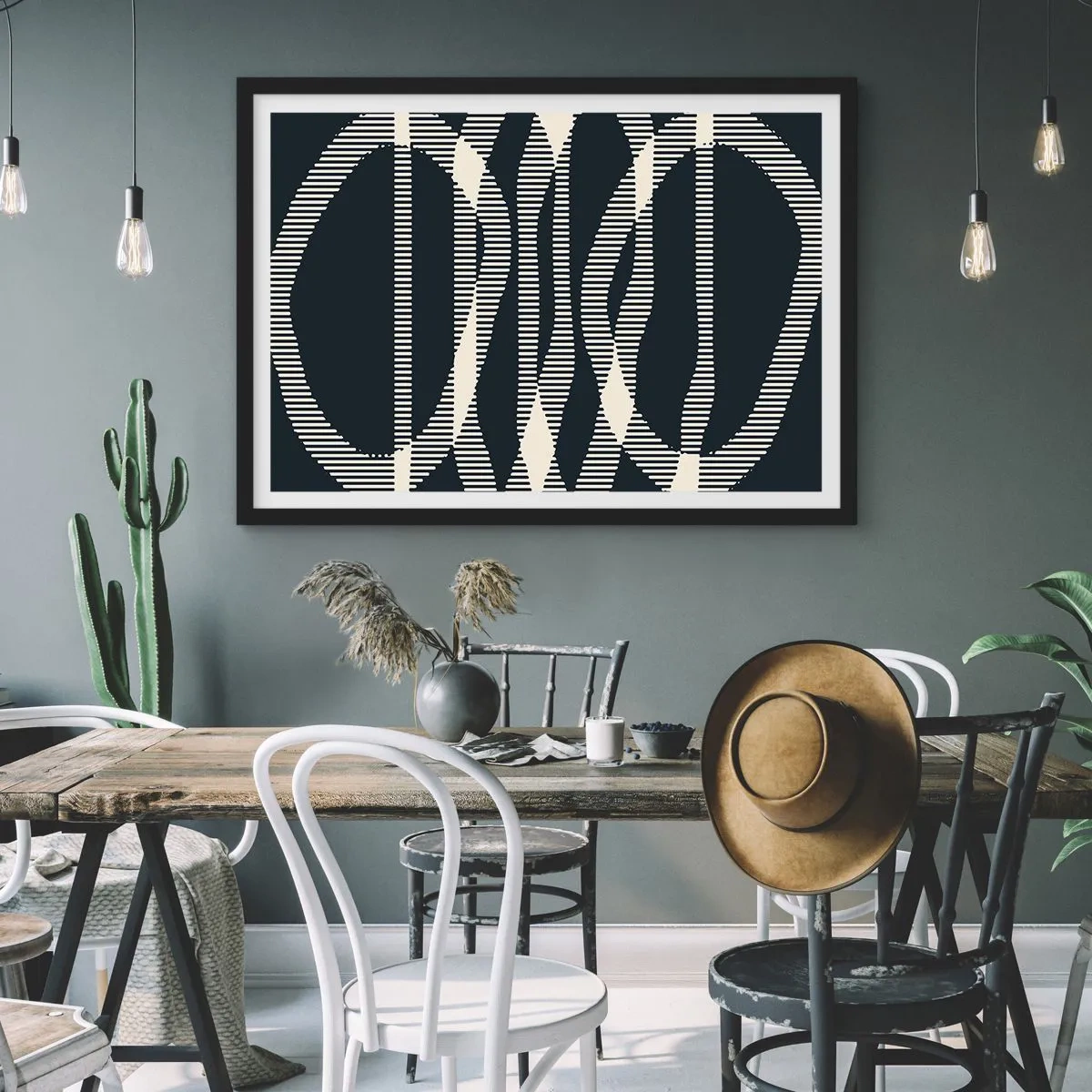 Póster en marco negro - Un intento de romper la oscuridad - 91x61 cm