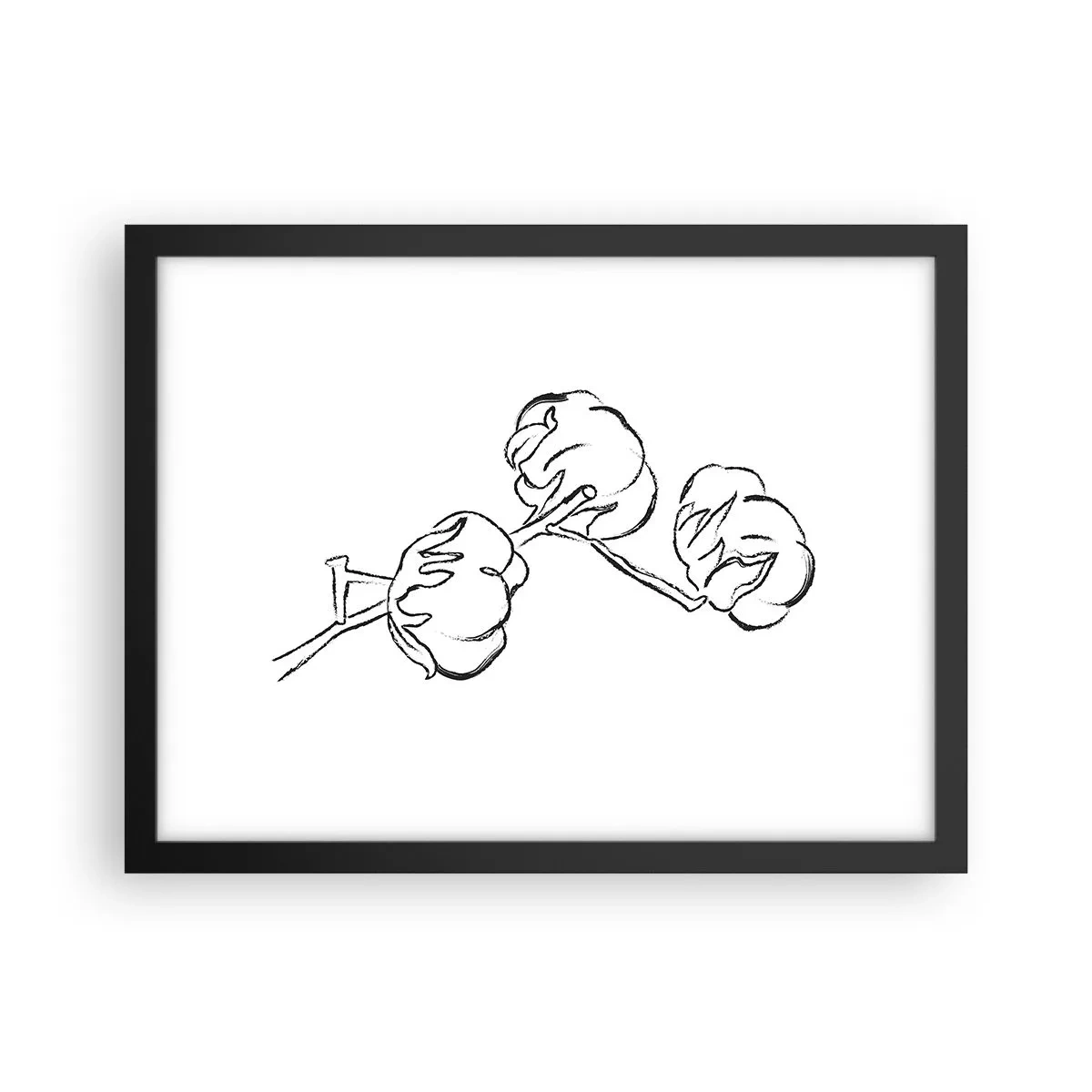 Póster en marco negro - Plumón de algodón - 40x30 cm