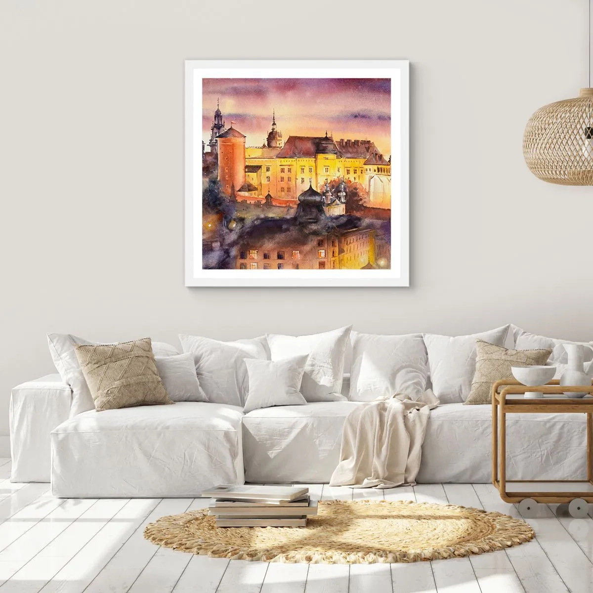 Póster en marco blanco - Una historia y un cuento - 30x30 cm