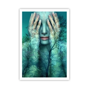 Póster - Sumergida en azul - 70x100 cm