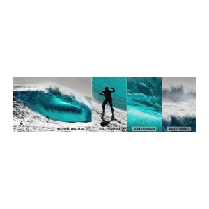 Muestra de fotomural Premium Sand - Reto aceptado - Surf, Ola alta, Tablista - 100x30 cm