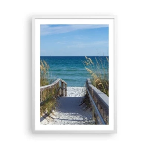 Póster en marco blanco - En el sol, en el viento - 50x70 cm