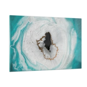 Cuadro sobre vidrio - Impresiones sobre Vidrio - Una forma abstracta que se asemeja a una sección transversal de un mineral. - 120x80cm - Para acceder al interior - Decoración de pared moderna para salón y dormitorio ARTTOR