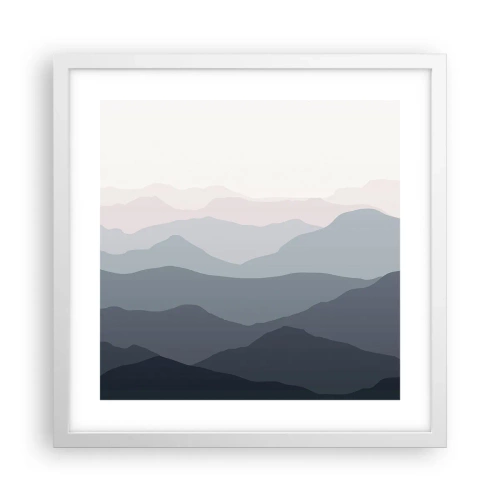 Póster en marco blanco - Cordilleras a la vista - 40x40 cm