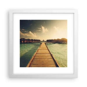 Póster en marco blanco - Una cálida invitación - 30x30 cm