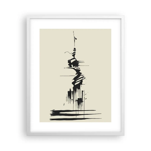 Póster en marco blanco - Abstracción apresurada - 40x50 cm